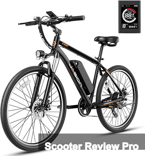 Jasion EB5 Electric Bike for Adults with Peak 750W Brushless Motor, 40Miles 20MPH Commuting Electric Mountain Bike with 360Wh Removable Battery, 7-Speed, 26