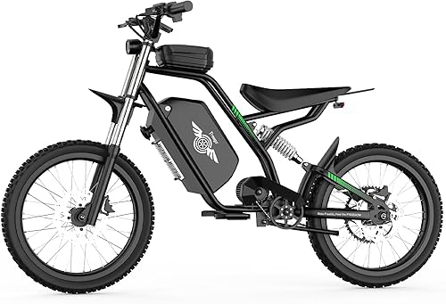 Freego Electric Motorcycle Bike for Adults Teen, Dual-Mode Electric Dirt Bike 3000W(Peak) Mid-Drive Motor, 60V/25Ah Battery,40MPH Off Road Bicycle, 17x3 Tire Pedal-Free Full Suspension Hydraulic Brake