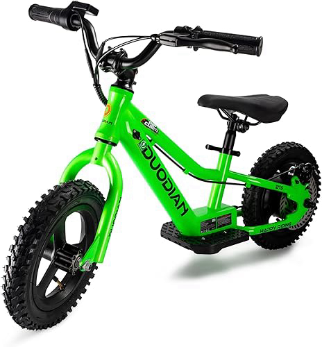 Electric Balance Bike for Kids Ages 3–6, 12-Inch Tires, 180W Peak Motor, 24V/2.6Ah, Adjustable Seat, Large Disc Brake,Up to 7 Miles, Electric Bike for Kids Boys & Girls