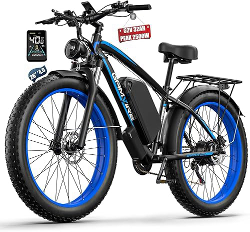 Ebike for Adults Electric, 52V 19.2Ah/32Ah, Peak 2000W/2500W E-Bike, 36/40MPH, 70 Miles/100Miles Long Range, Hydraulic Disc Brake, Off Road Snow Mountain E-Bike, 24