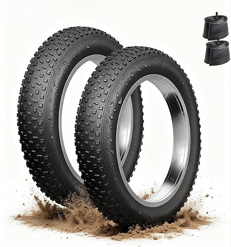 Fat Tire Electric Bike Tires 20x4.0 2-Pack All Terrain Puncture Proof Ebike Tires with Deep Tread, Wear-Resistant for Snow/Sand/Beach/Off-Road - 20 inch Compatible with Fat Tire Bikes