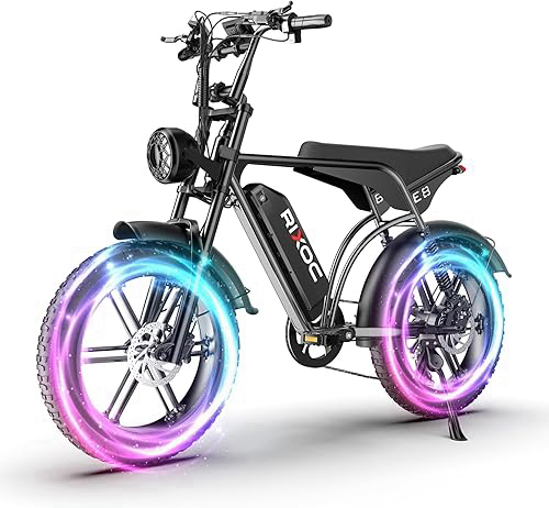 E8 Electric Bike for Adults, 1500W Motor (Peak), 30 MPH Ebike, 20'' Fat Tire Commuter E-Bike with 48V 15.6AH Battery, Full Suspension Mechanical Disc Brakes, E Bike for Snow, Sand, Road