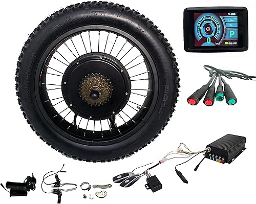 20inch *4.0 3000W Electric Fat Bike Conversion kit with tire, Sabvoton Programmable Controller, TFT UKC1 Color Display, 7- Speed Freewheel, and Twist Throttle (with Color TFT Display)
