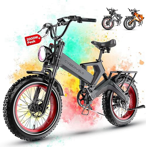 1000W(Peak 2000W) Folding Electric Bike for Adults,35MPH 100Mile,48V 25Ah Removable Battery,20