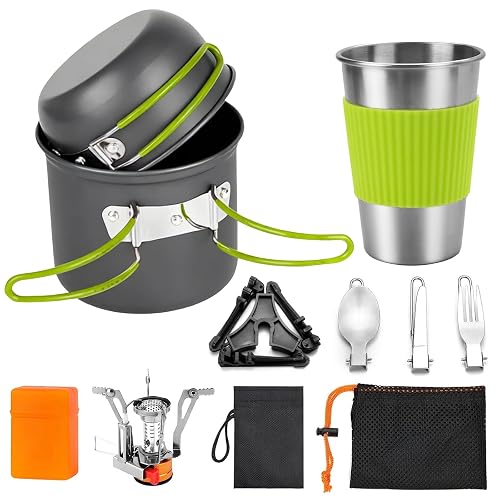 aiGear 8pcs Camping Cooking Set for 1-2