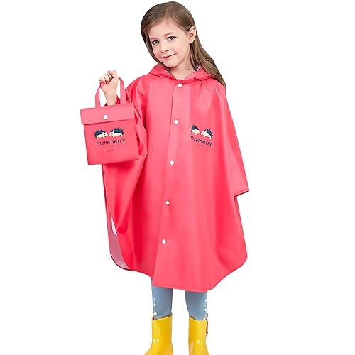 AIWUHE Kids Rain Poncho Cartoon Raincoat Jacket