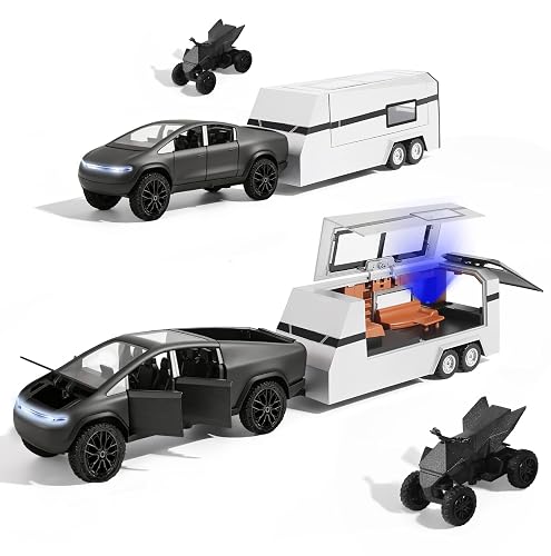 Alloy Diecast Toy RV with Mars Pickup