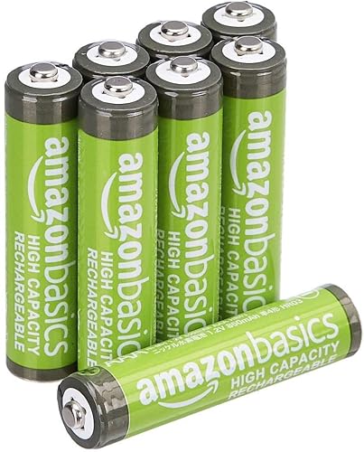 Amazon Basics 8-Pack Rechargeable AAA NiMH High-Capacity