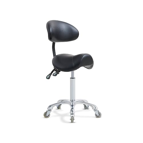 Antlu Saddle Stool Rolling Chair with Back