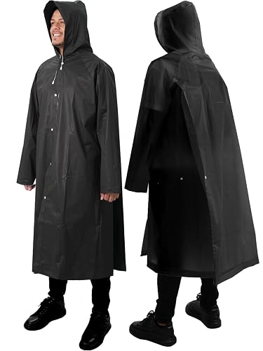 ANYOO 2-Pack Rain Ponchos Reusable Raincoats with