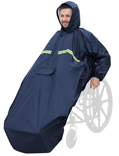 ANYOO Wheelchair Waterproof Poncho with Hood Reusable