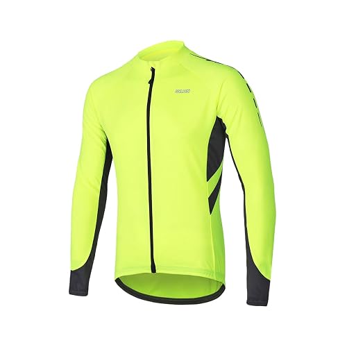 ARSUXEO Men's Full Zipper Long Sleeves Cycling
