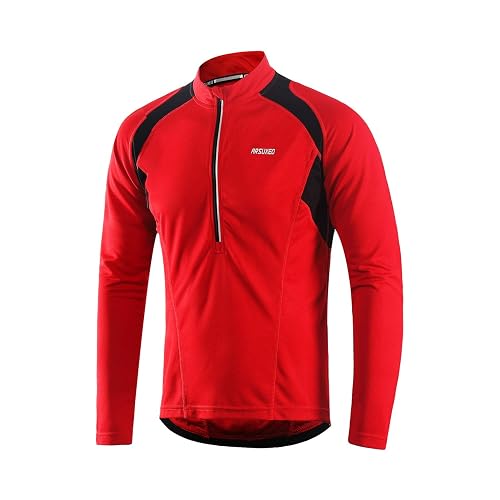 ARSUXEO Men's Half Zipper Cycling Jerseys Long