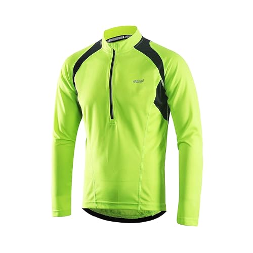 ARSUXEO Men's Half Zipper Cycling Jerseys Long