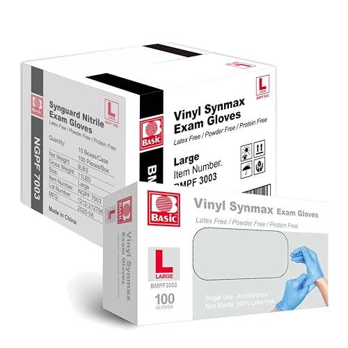 Basic Medical Synmax Vinyl Exam Gloves -