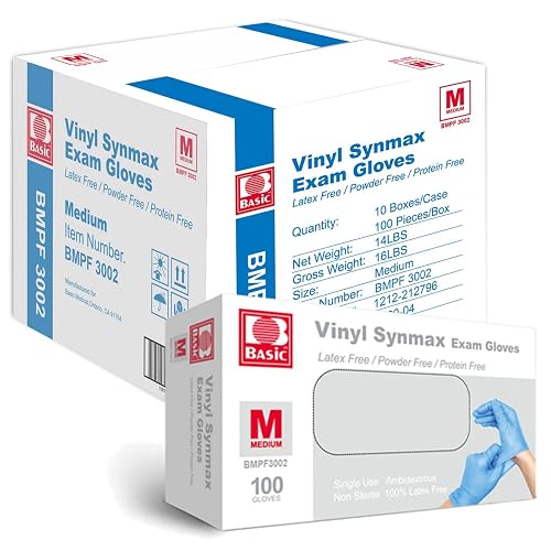 Basic Medical Synmax Vinyl Exam Gloves -