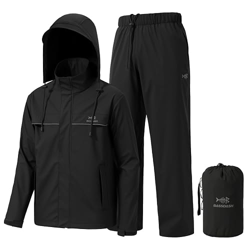 BASSDASH Men’s Rain Suit Waterproof Breathable Durable
