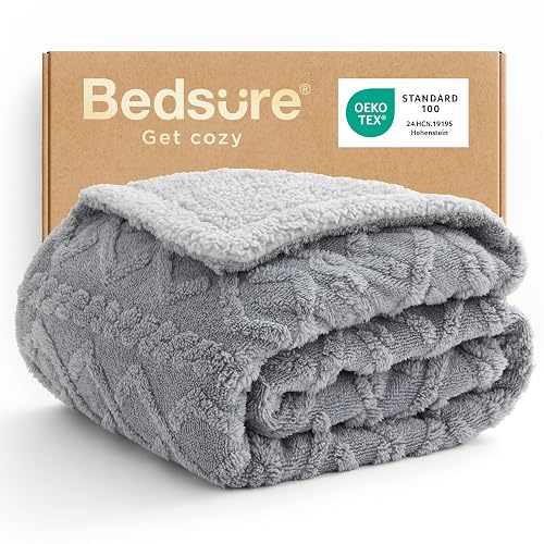 Bedsure Gentlesoft Sherpa Fleece Throw Blanket for
