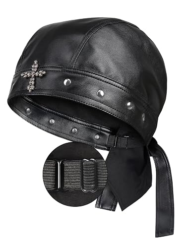 Biker Cap for Women Leather - Adjustable