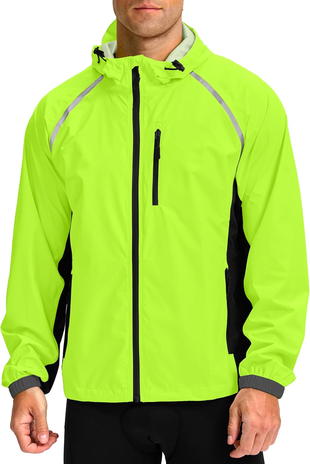 Bikewa Mens Cycling Rain Jacket Fluorescent