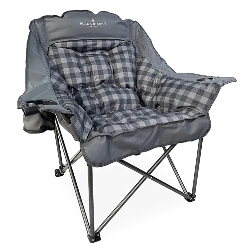 Black Sierra Plush XL Padded Camping Chair
