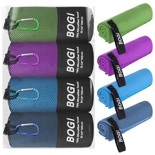 BOGI 4 Pack Microfiber Travel Sports Towel-Quick