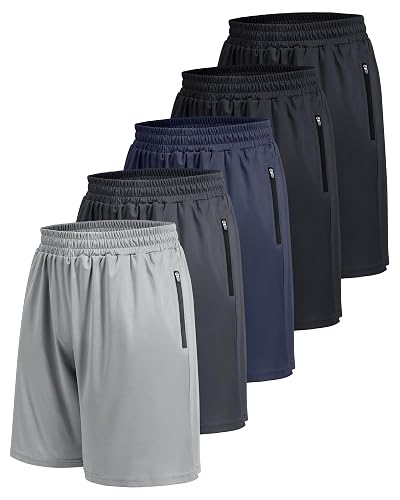 BOOJO 5 Pack Athletic Basketball Mens Shorts