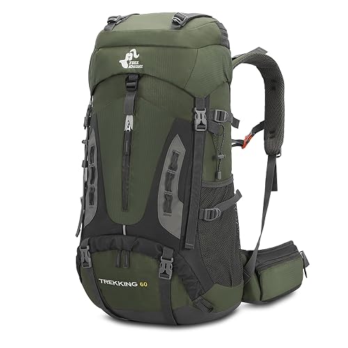 Bseash 60L Hiking Camping Backpack with Rain