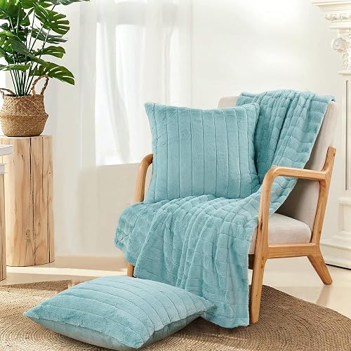 BYTIDE Striped Throw Blanket and Pillow Covers