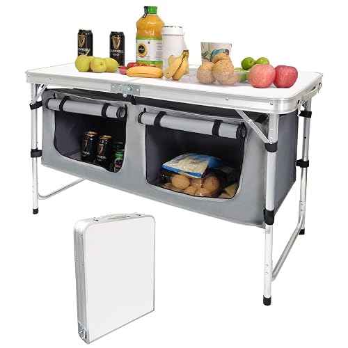 Camp Field Camping Aluminum Table with Adjustable