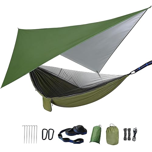 Camping Hammock with Rain Fly Tarp Mosquito