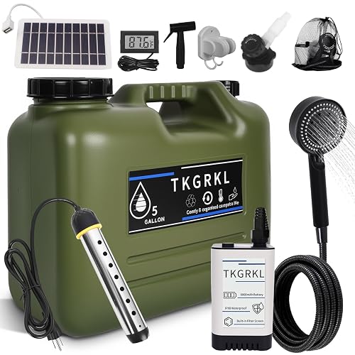 Camping Shower with Heater and 5-Gallon Water