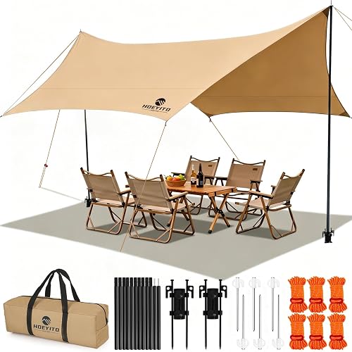 Camping Tarp with Poles & Retainer