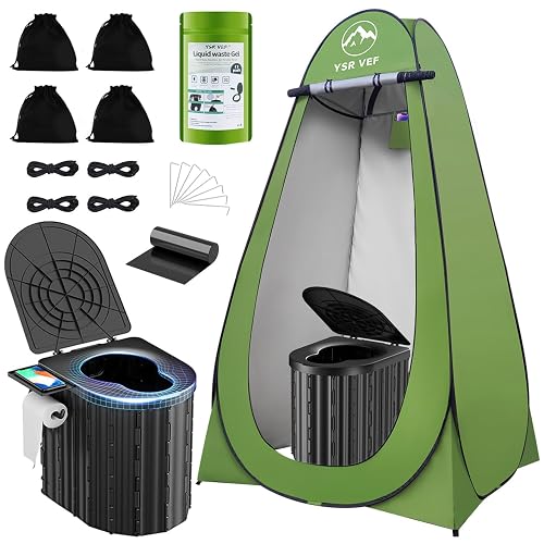 Camping Toilet with Pop-Up Privacy Tent and