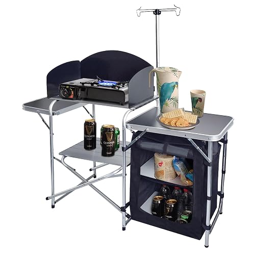 CampLand Kitchen Table with Windscreen