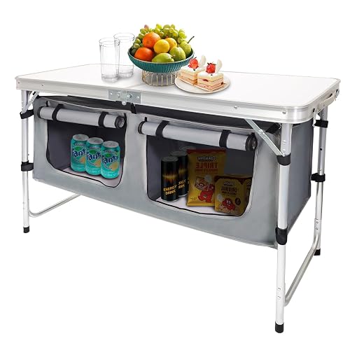CampLand Table Aluminum Lightweight Height Adjustable
