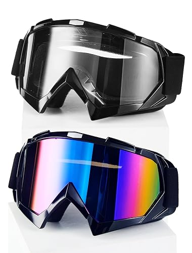 Carsories 2Pcs Dirt Bike Goggles Motocross Motorcycle