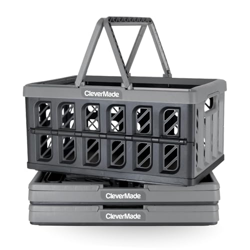 CleverMade Eco Collapsible Shopping Basket with Handles