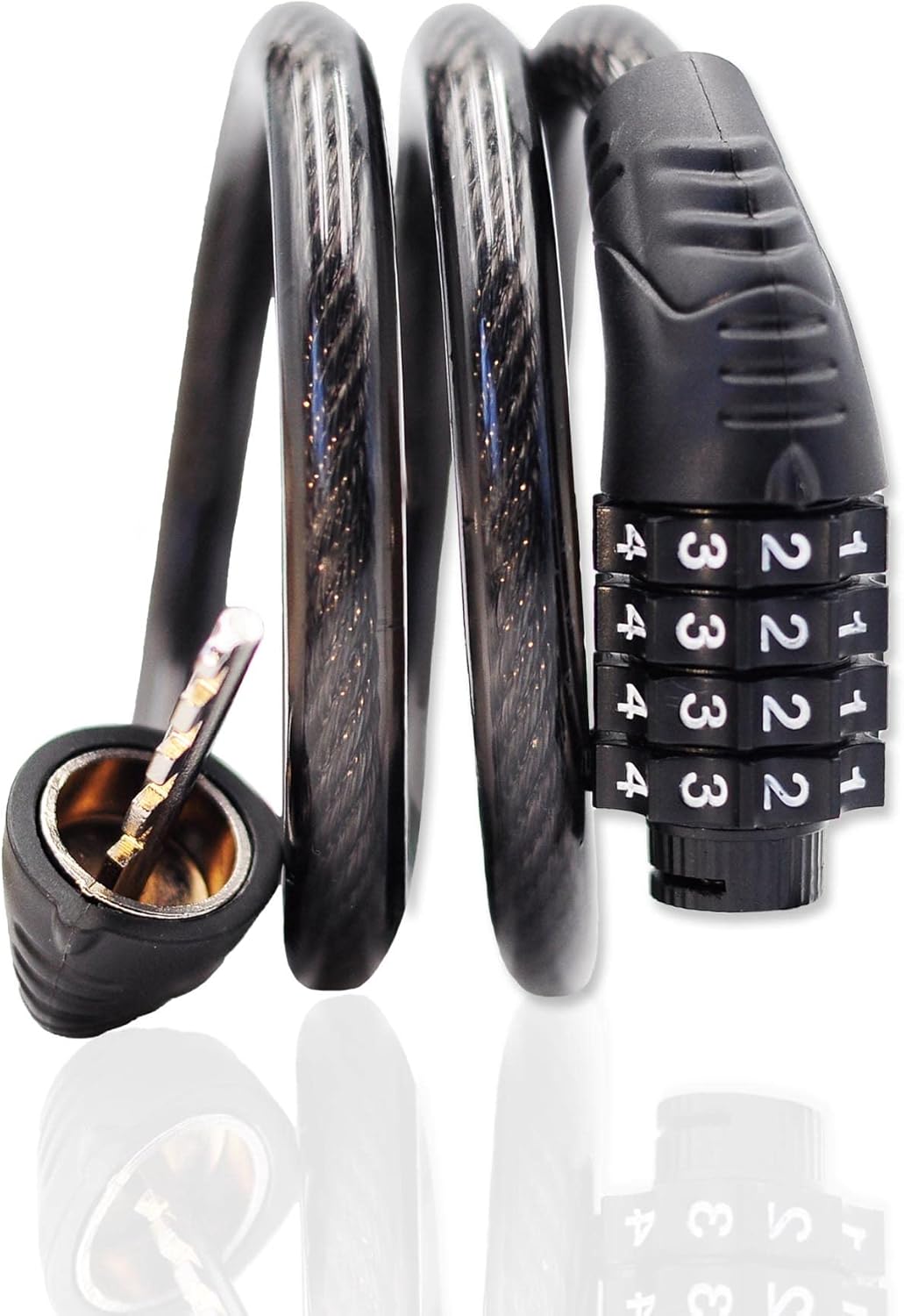 Coiled Cable Coiled Combination Bike Cable Lock
