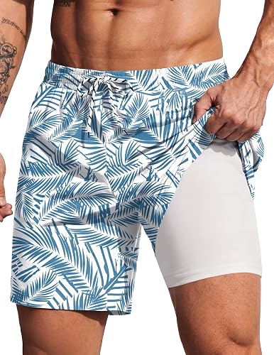 COOFANDY 2 in 1 Mens Swim Trunks