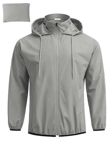 COOFANDY Men's Light Rain Jacket with Hood