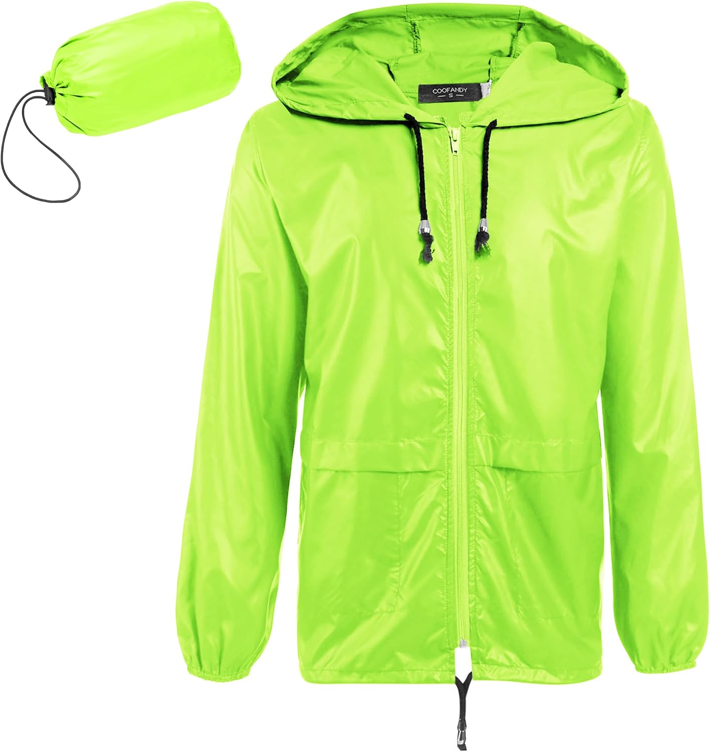COOFANDY Mens Packable Rain Jacket Breathable