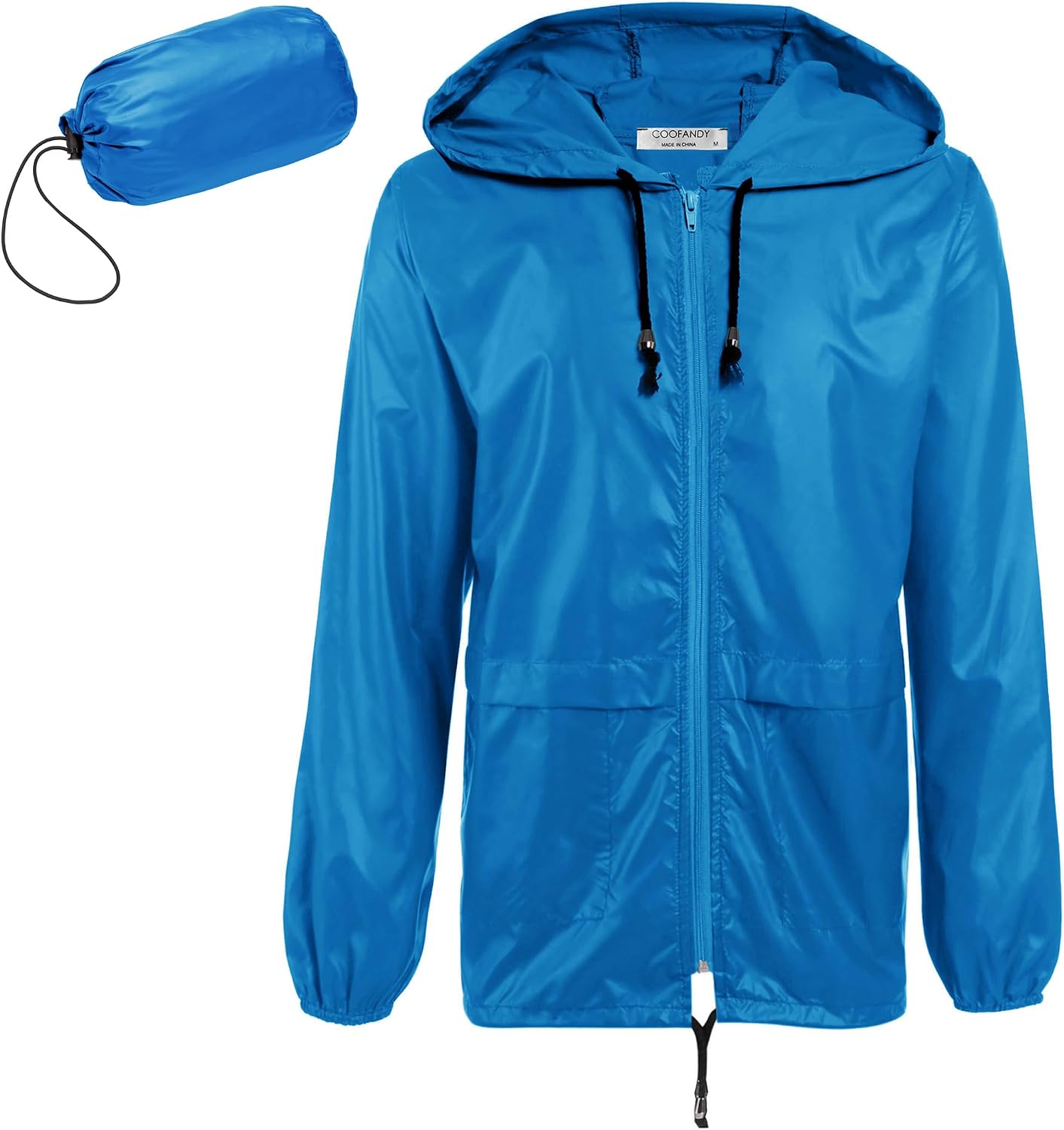 COOFANDY Mens Packable Rain Jacket Lightweight