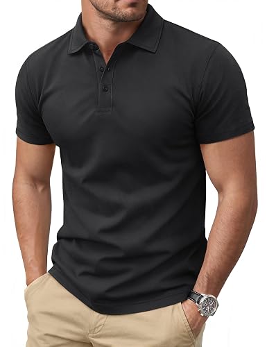 Cotrasen Men's Polo Shirts Short Sleeve Soft