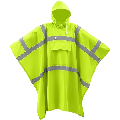 Coume High Visibility Rain Poncho with Large