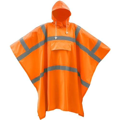 Coume High Visibility Safety Rain Poncho for