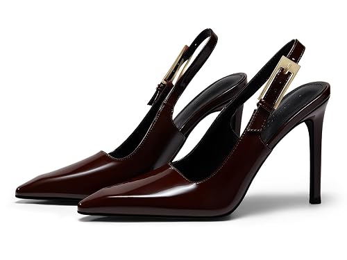 Coutgo Women's Slingback High Heels Pointed Toe