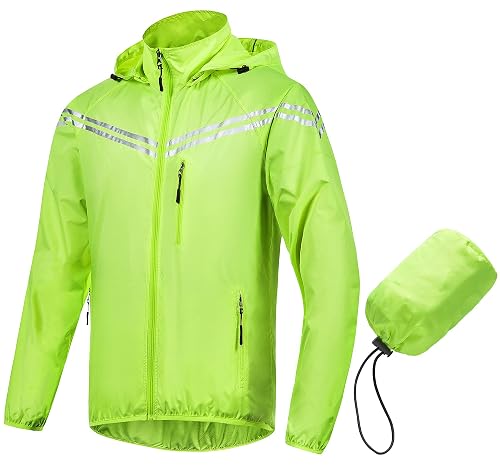 CREATMO US Men's Packable Waterproof Running Rain