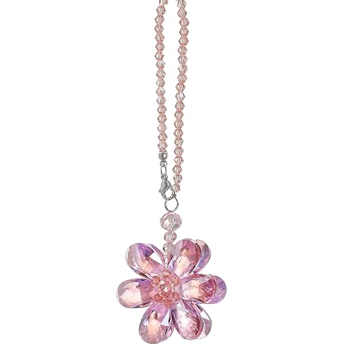 Crystal Flower Car Rear View Mirror Pendant