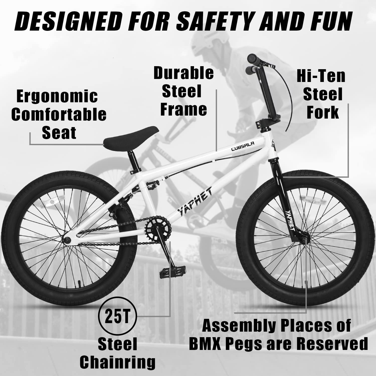 cubsala Freestyle BMX Bicycle Beginner Riders
